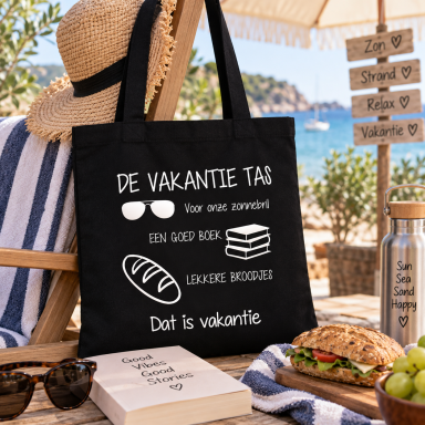  De vakantie Tas voor onze zonnebril een boek lekkere broodjes. Dat is vakantie